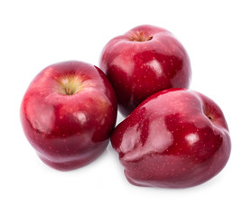 red apples on a white background