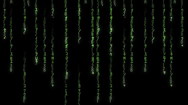 Falling green matrix code