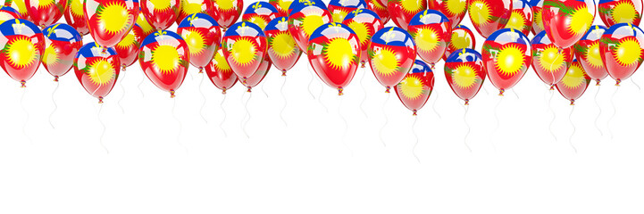 Balloons frame with flag of guadeloupe