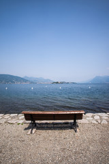 Naklejka na ściany i meble Lakeside seat, Italian Lakes, Lake Maggiore