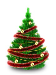 3d vibrant Christmas tree