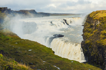 gullfoss waterfall Iceland in autumn