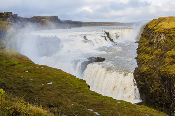 gullfoss waterfall Iceland in autumn