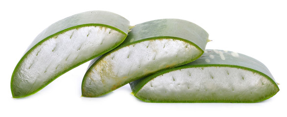 Aloe vera sliced isolated on white background