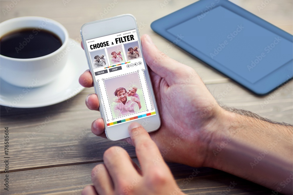 Poster composite image of smartphone app menu