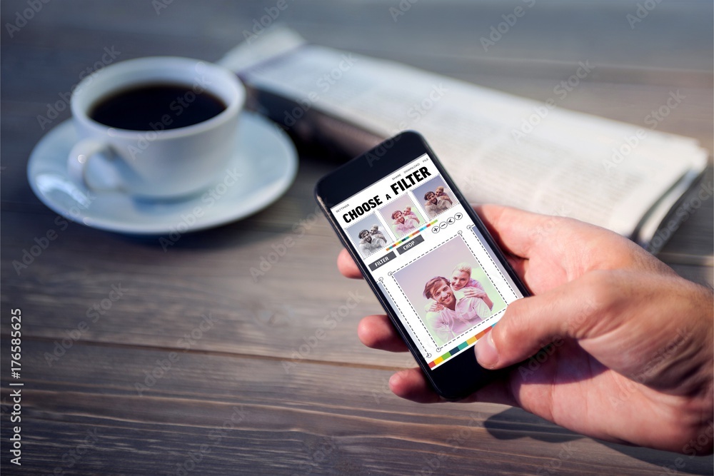 Aufkleber composite image of smartphone app menu