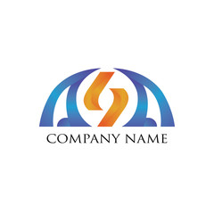 Modern MS Letter Logo – Abstract Business Icon with Blue and Orange Gradient Vector Design