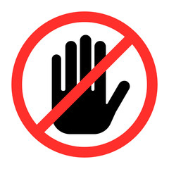 no entry sign, stop hand sign vector