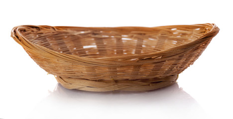 Obraz premium vintage weave wicker basket isolated on white background