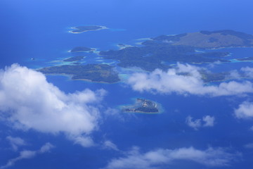 Fototapeta na wymiar Beautiful Coral reefs coastline of Guadalcanal Island, Solomon