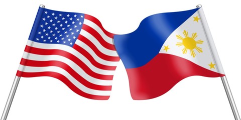 Flags. USA and Philippines