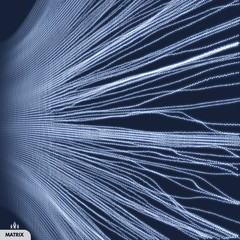 Fototapeta na wymiar Array with dynamic particles. 3d futuristic technology style. Abstract background. Vector illustration.