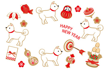 2018戌 いろいろ 年賀 白