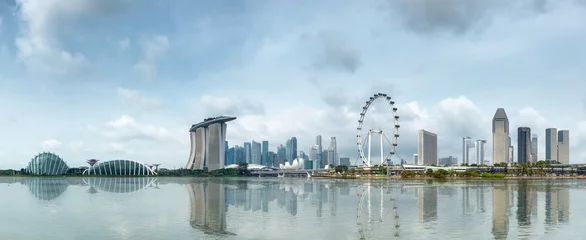 Fotobehang Singapore skyline panorama view from marina bay east side,cityscape of singapore © Atip R