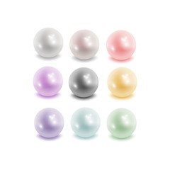 Pearl set isolated on transparent background.