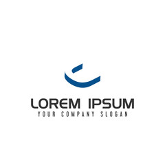 Letter C Negative space logo design concept template