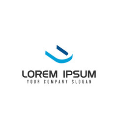 Letter U Negative space logo design concept template