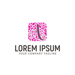 Letter A with leaf decoration logo. wedding beauty design concept template