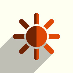 Sun flat icons with of shadow. Vector illustration