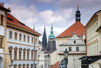 Fototapeta premium Traditional Houses Prague Czech Republic