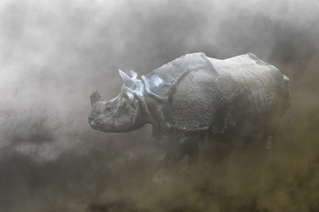 rinoceronte nebbia