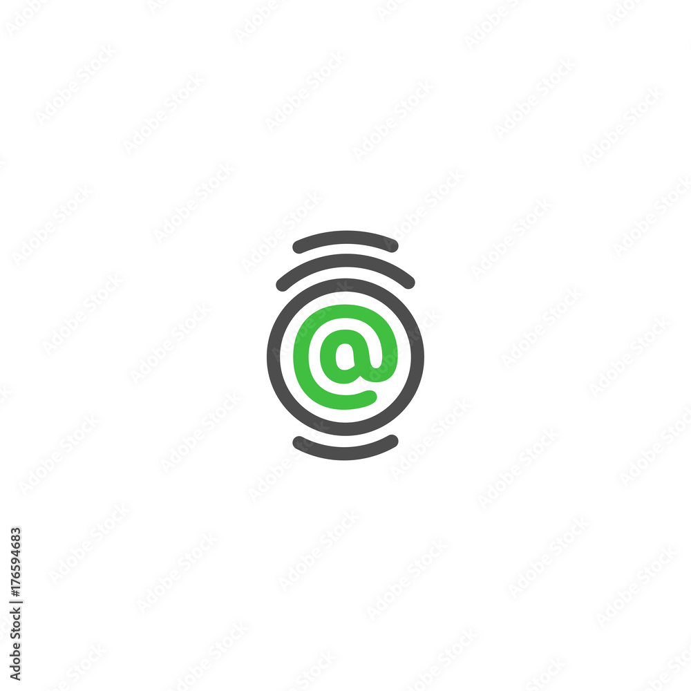 Poster identification of person, thumbprint vector abstract logo. security technology, personal web safety 