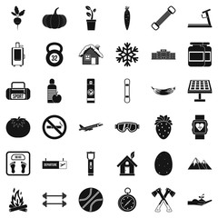 Snow icons set, simple style