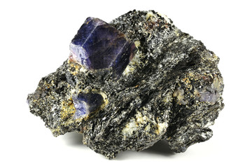 sapphire nestled in bedrock found in Zazafotsy Quarry, Fianarantsoa/ Madagascar
