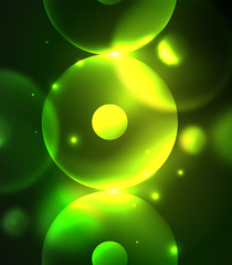 Blurred glowing circles, digital abstract background
