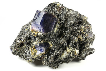 sapphire nestled in bedrock found in Zazafotsy Quarry, Fianarantsoa/ Madagascar