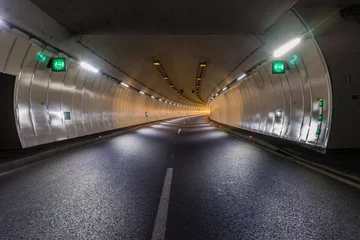 Foto op Plexiglas Tunnel Tunnelportaal - midden op het spoor