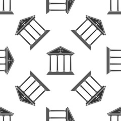 Courthouse icon seamless pattern on white background. Flat design. Vector Illustration