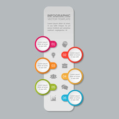 Vector infographic template for diagram, graph, presentation, chart, business concept with 6 options.
