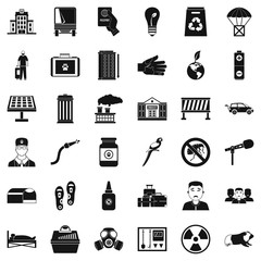 Barrier icons set, simple style