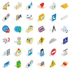 Help icons set, isometric style
