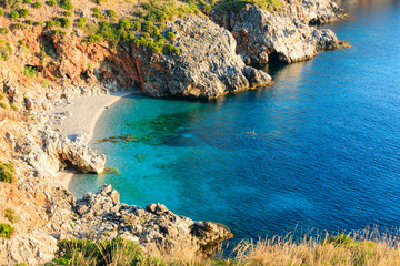 Sea bay in Zingaro Park, Sicily, Italy