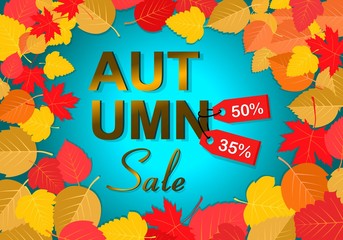 Autumn sale background template. Poster, card, label, banner design set. Layouts for shopping sale or promo poster and frame leaflet or web banner