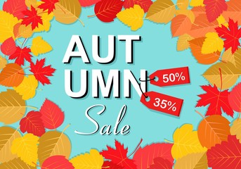 Autumn sale background template. Poster, card, label, banner design set. Layouts for shopping sale or promo poster and frame leaflet or web banner