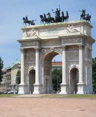 Fototapeta na wymiar Monumental architecture of Milan, Italy.