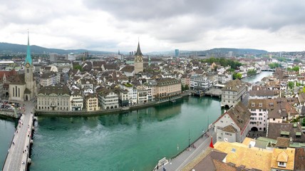 Panorama of architecture of Zurich, Switzerland