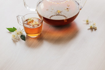 Jasmine tea on the table