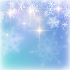 Fototapeta na wymiar Christmas background blue with snowflakes