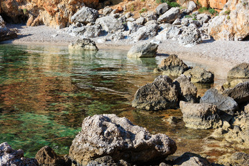 Sea bay in Zingaro Park, Sicily, Italy