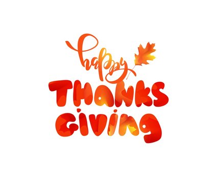Happy thanksgiving text. Happy thanksgiving cute typography poster. Vector illustration