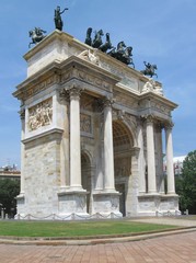 Fototapeta na wymiar Monumental architecture of Milan, Italy.