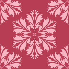 Cherry pink floral seamless pattern