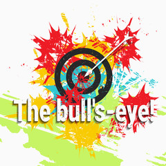 Hit a bull's-eye. Color spots. Vector