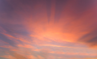 Dramatic sunset evening and sunrise morning twilight vanilla sky.