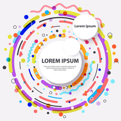 Geometric background multiform color template. Modern memphis and hipster style graphic layout. Vector EPS 10