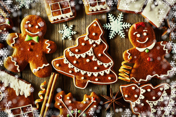 Christmas homemade gingerbread cookies